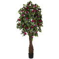 6' Multi Vine Bougainvillea Tree w/990 Lvs by Nearly Natural in Green