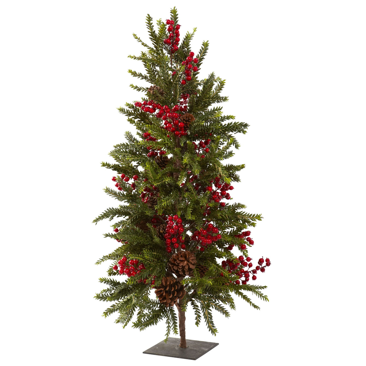 36" Pine & Berry Christmas Tree by Nearly Natural