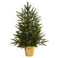 2.5' Christmas Tree w/Decorative Planter 50 Clear Lights & 119 Tips by Nearly Natural