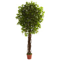 7.5' Ficus Tree UV Resistant w/1764 Lvs & 12 Vines (In/Out) by Nearly Natural