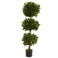 5' Triple Bay Leaf Top UV Resit w/1404 Lvs (Indoor/Outdoor) by Nearly Natural