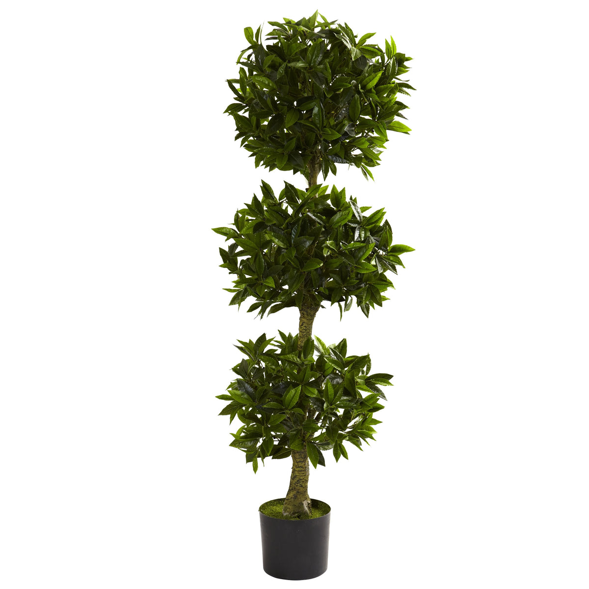 5' Triple Bay Leaf Top UV Resit w/1404 Lvs (Indoor/Outdoor) by Nearly Natural
