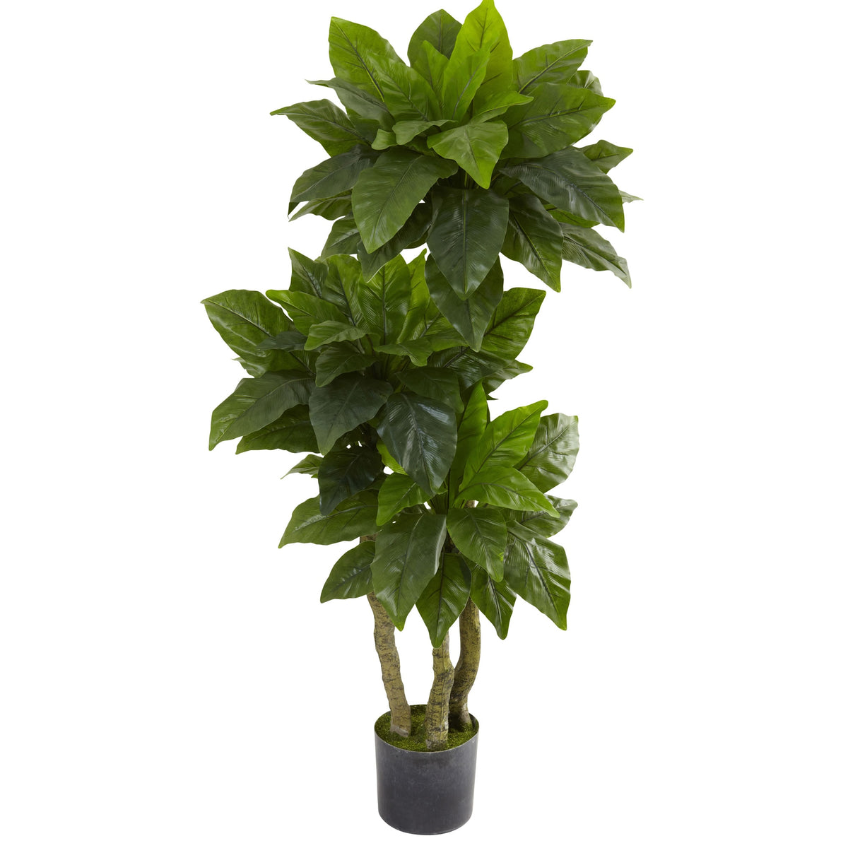 5' Bird Nest Tree UV Resist x 3 w/90 Lvs (Indoor/Outdoor) by Nearly Natural