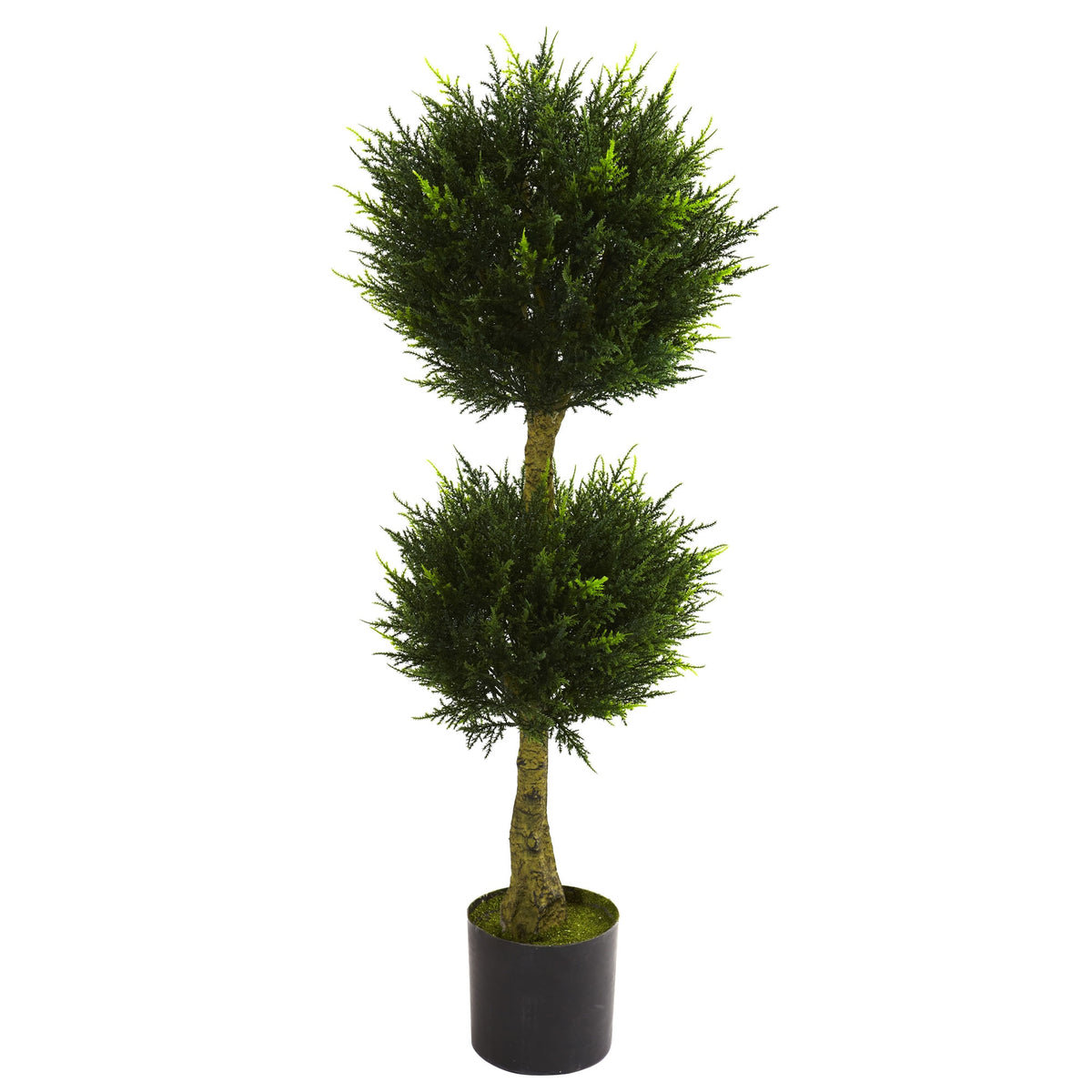 4' Double Ball Cypress UV Resit w/450 Lvs  (Indoor/Outdoor) by Nearly Natural