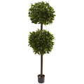 6' Sweet Bay Double Ball Topiary x 2 w/2025 Lvs by Nearly Natural