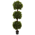 6.5' Sweet Bay Triple Ball Topiary w/2600 Lvs by Nearly Natural