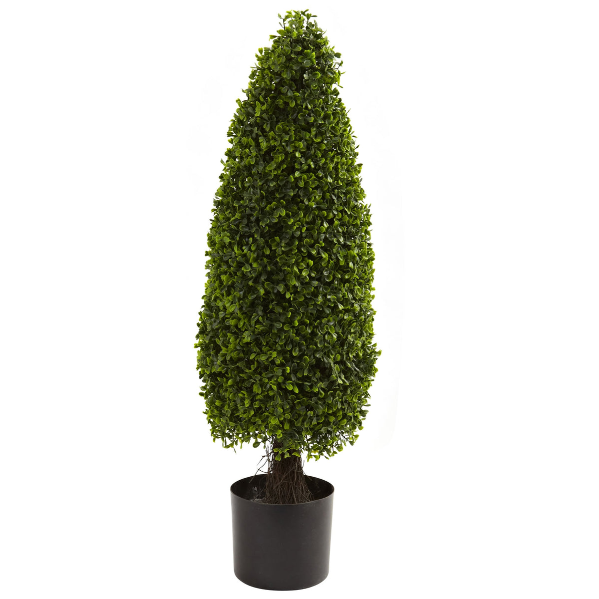 3' Boxwood Tower Top UV Resist w/419 Lvs (Indoor/Outdoor) by Nearly Natural