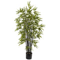 4' Black Bamboo Tree x 10 w/588 Lvs by Nearly Natural