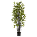 5' Black Bamboo Tree x 13 w/744 Lvs by Nearly Natural