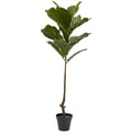 4' Fiddle Leaf Tree UV Resistant w/14 Lvs(Indoor/Outdoor) by Nearly Natural
