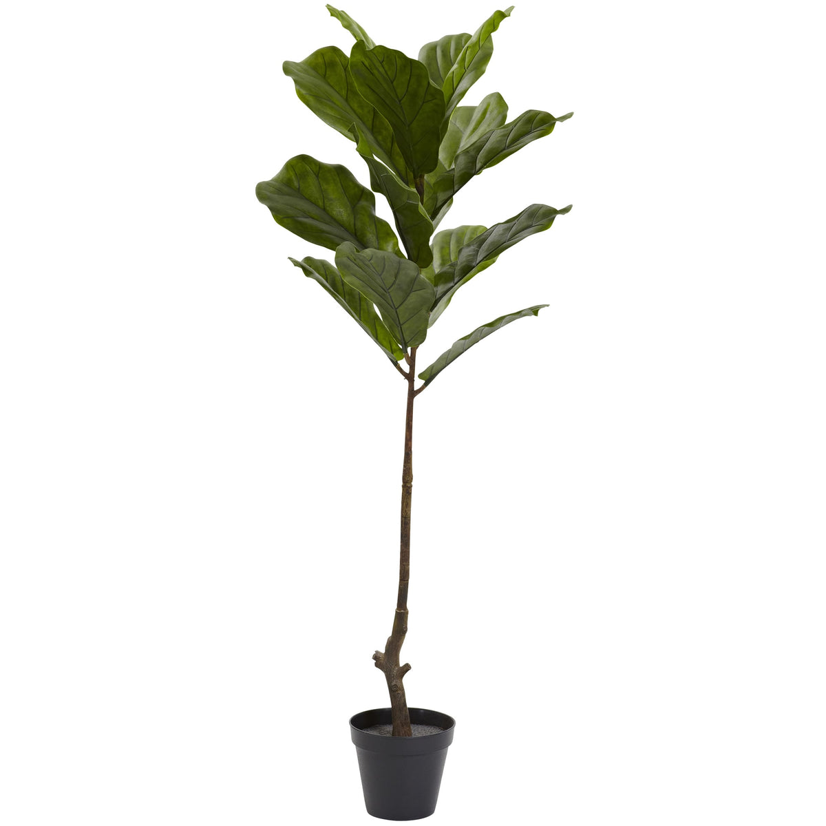 4' Fiddle Leaf Tree UV Resistant w/14 Lvs(Indoor/Outdoor) by Nearly Natural