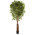 7.5' Super Deluxe Ficus Tree x 4 w/1386 Lvs. by Nearly Natural