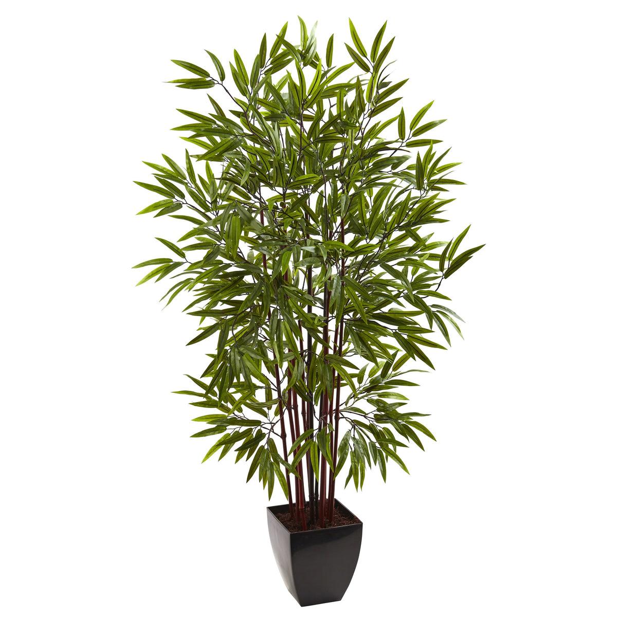 5' Bamboo Tree x 12 w/Planter by Nearly Natural