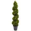 4' Boxwood Spiral Topiary Tree UV Resistant (Indoor/Outdoor) by Nearly Natural