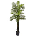 5.5' Robellini Palm Tree w/29 Lvs UV Rest (Indoor/Outdoor) by Nearly Natural