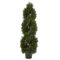 4' Pond Cypress Topiary UV Rest w/1036 Lvs (Indoor/Outdoor) by Nearly Natural