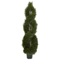 5' Pond Cypress Topiary UV Rest w/1702 Lvs (Indoor/Outdoor) by Nearly Natural