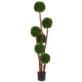 5' Boxwood Topiary UV Resistant (Indoor/Outdoor) by Nearly Natural