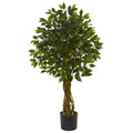 4' Ficus Tree UV Resistant (Indoor/Outdoor) by Nearly Natural