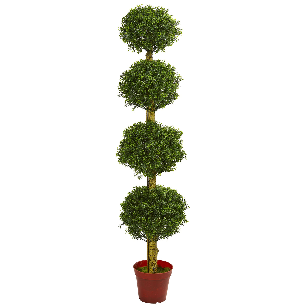 6' Four Tier Boxwood Topiary UV Resistant (Indoor/Outdoor) by Nearly Natural