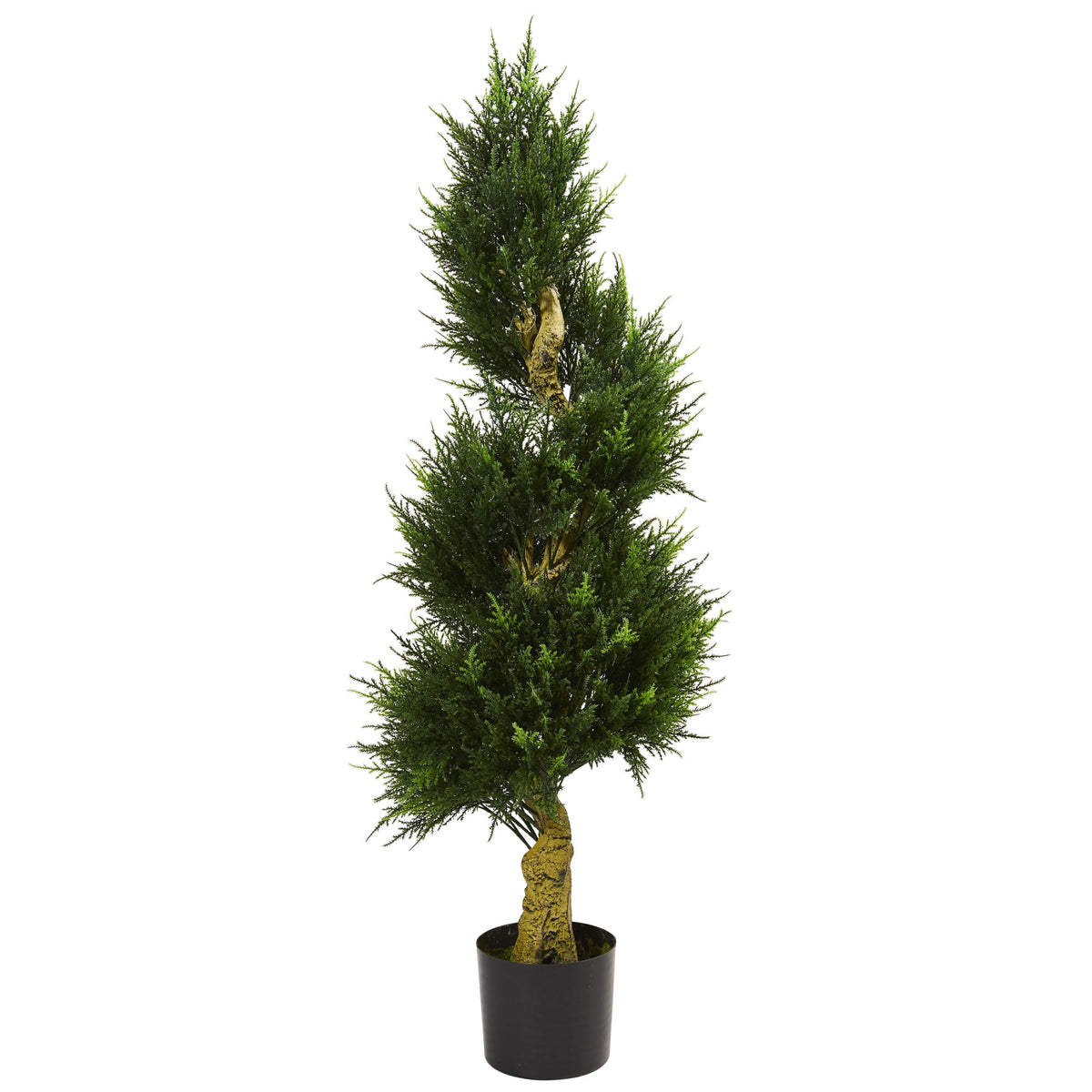 4.5' Spiral Cypress Tree UV Resistant (Indoor/Outdoor) by Nearly Natural