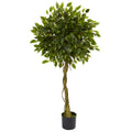 5' Ficus Tree Topiary UV Resistant (Indoor/Outdoor) by Nearly Natural