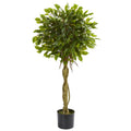 4' Ficus Tree Topiary UV Resistant (Indoor/Outdoor) by Nearly Natural