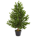 35" Olive Cone Topiary Tree UV Resistant (Indoor/Outdoor) by Nearly Natural
