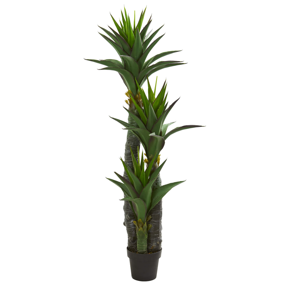 5' Decorative Yucca Artificial Tree in Black Planter by Nearly Natural