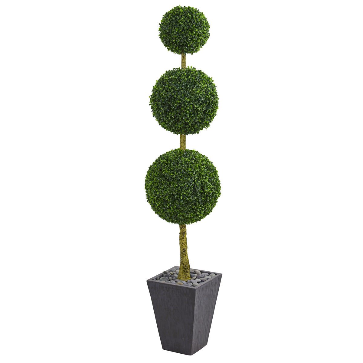 Boxwood Topiary Tree in Planter UV Resist (Indoor/Outdoor) by Nearly Natural