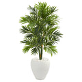 4' Areca Artificial Palm Tree in White Planter by Nearly Natural