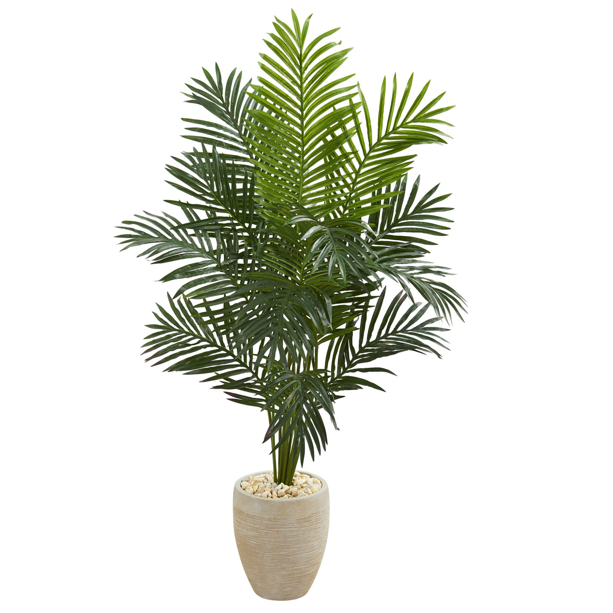 5.5' Paradise Artificial Palm Tree in Sand Colored Planter by Nearly Natural