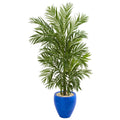 5.5' Areca Palm Artificial Tree in Blue Planter by Nearly Natural