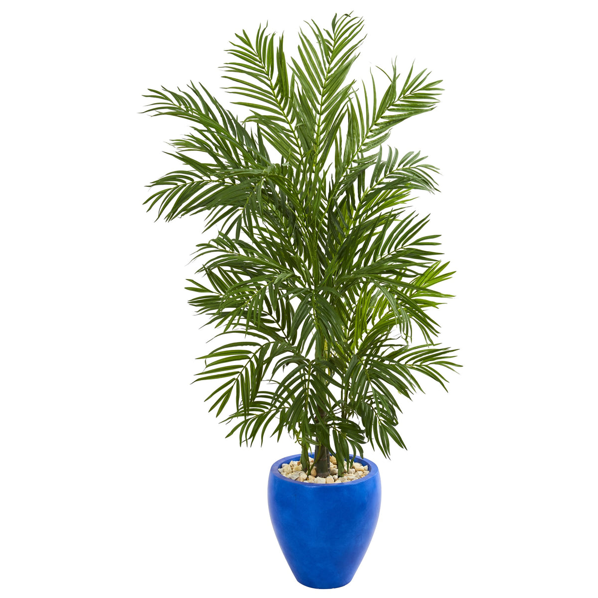 5.5' Areca Palm Artificial Tree in Blue Planter by Nearly Natural