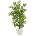 5' Areca Palm Artificial Tree in White Planter by Nearly Natural