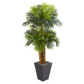 5.5' Triple Areca Palm Tree in Slate Finish Planter by Nearly Natural