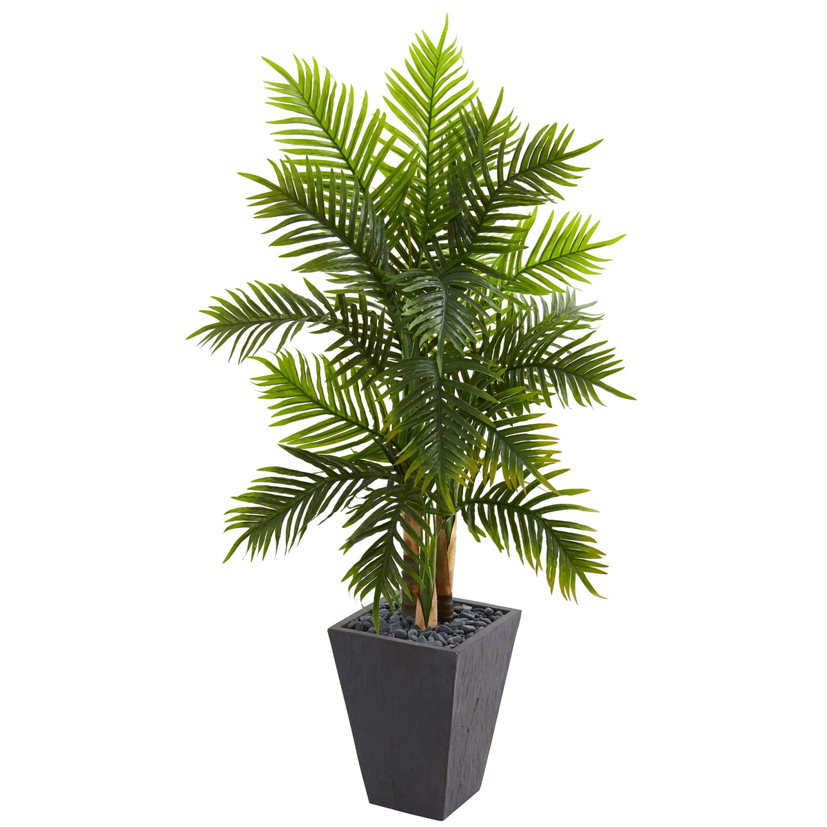 5' Areca Palm Tree in Slate Finished Planter (Real Touch) by Nearly Natural