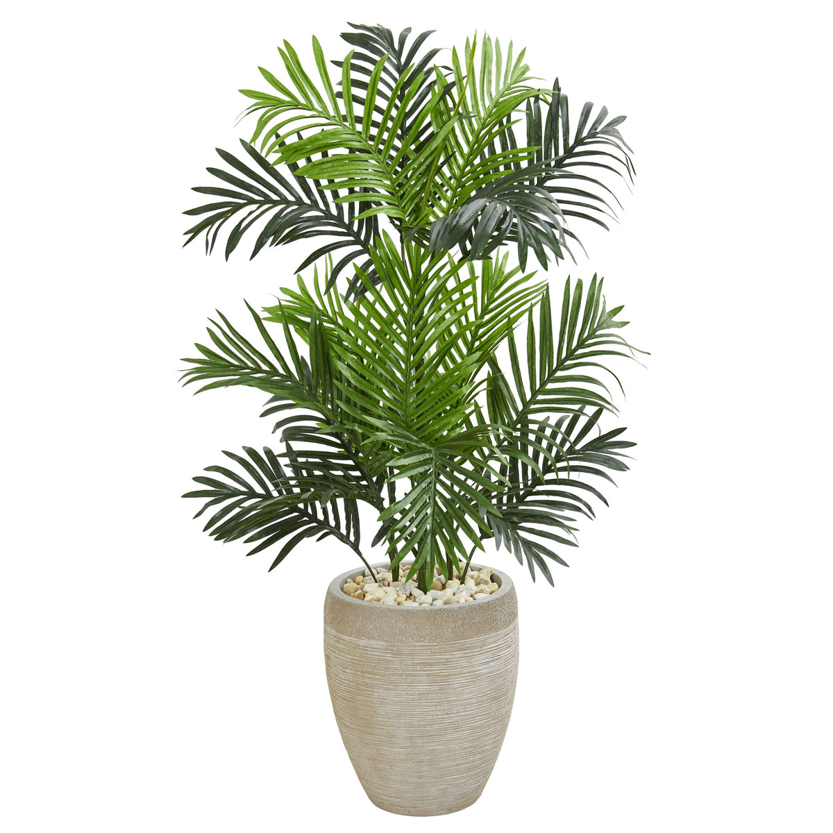 3.5' Paradise Palm Artificial Tree in Sand Colored Planter by Nearly Natural