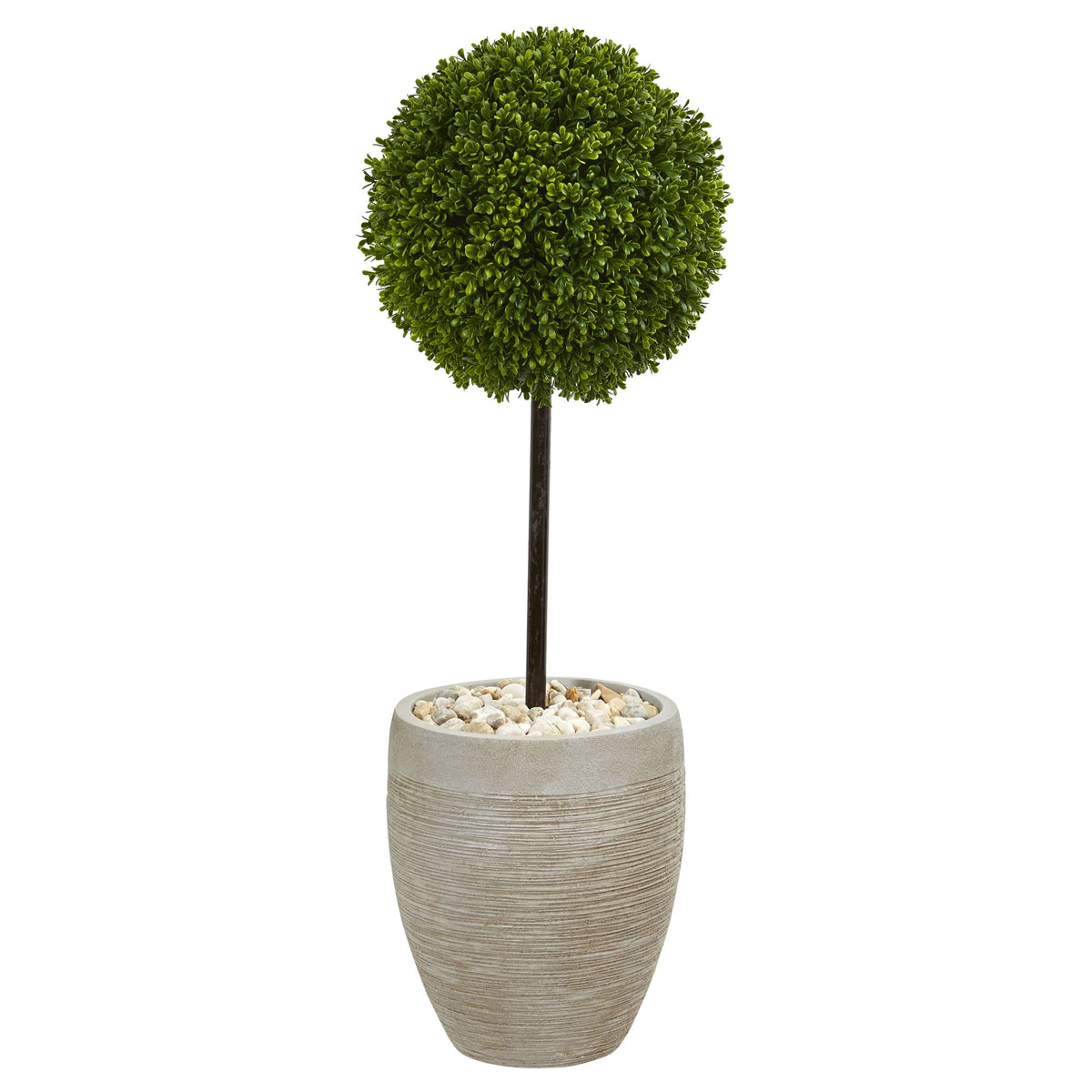 3' Boxwood Topiary Tree in Planter UV Res(Indoor/Outdoor) by Nearly Natural