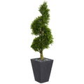 5' Boxwood Topiary Tree Planter UV Res (Indoor/Outdoor) by Nearly Natural