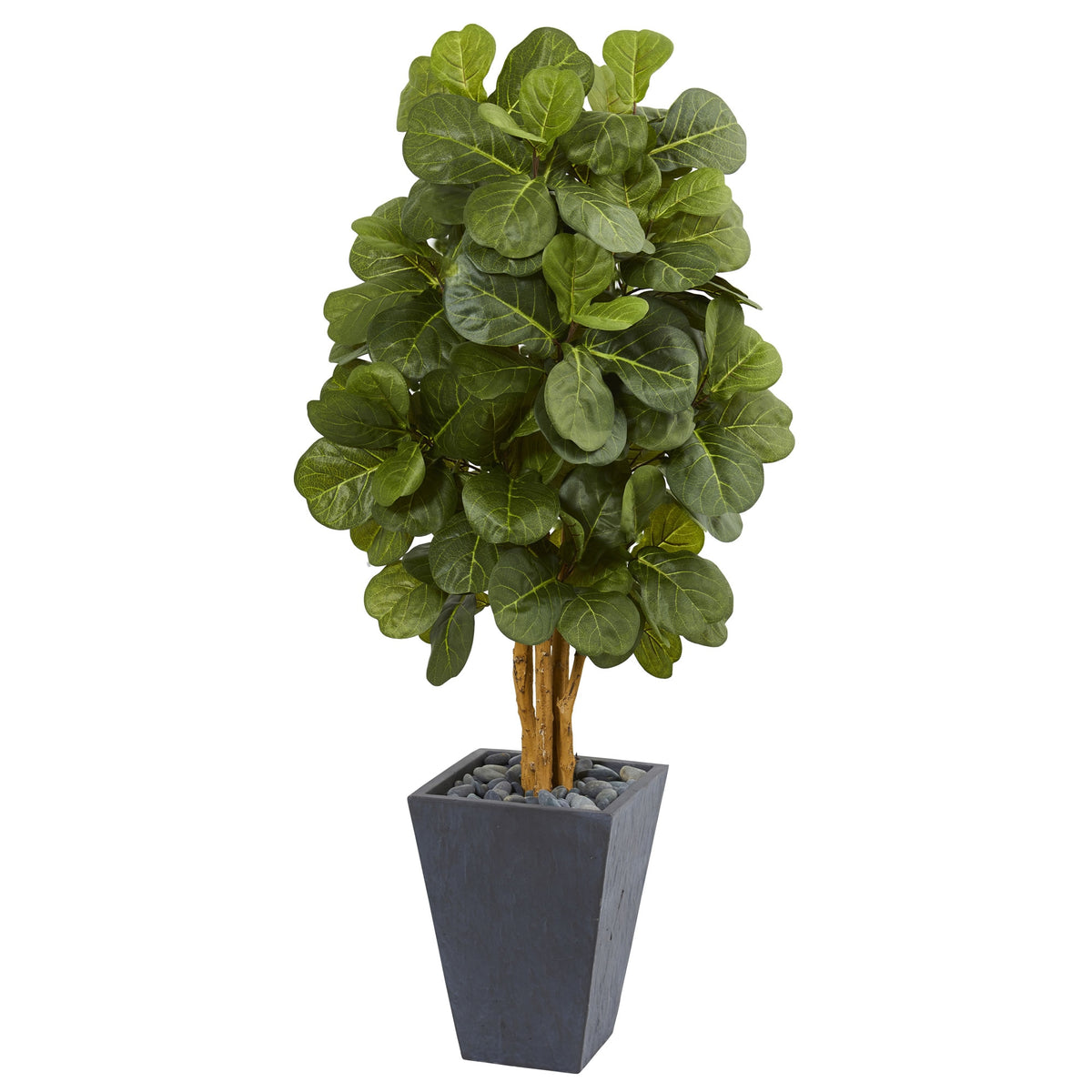 5.5' Fiddle Leaf Artificial Tree in Slate Planter by Nearly Natural
