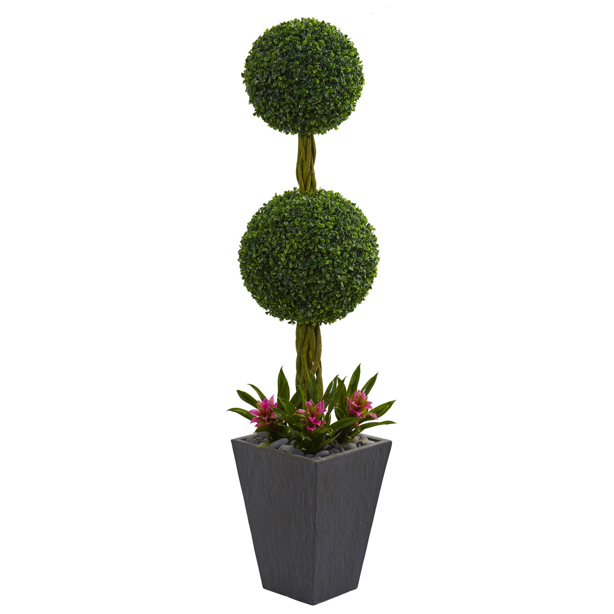 5' Double Boxwood Tree in Planter UV Res(Indoor/Outdoor) by Nearly Natural