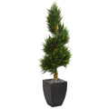 Cypress Spiral Tree in Planter UV Resistant (Indoor/Outdoor) by Nearly Natural