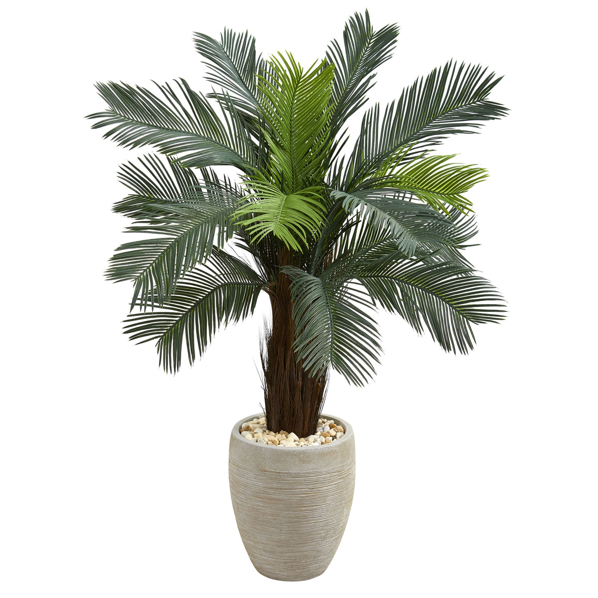 4.5' Cycas Artificial Tree in Planter UV Res(Indoor/Outdoor) by Nearly Natural
