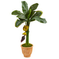 3' Banana Artificial Tree in Terracotta Planter by Nearly Natural