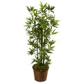 4' Bamboo Tree in Coiled Rope Planter by Nearly Natural