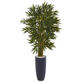 5.5' Bamboo Tree in Gray Cylinder Planter by Nearly Natural