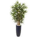 4' Bamboo Tree in Gray Cylinder Planter by Nearly Natural