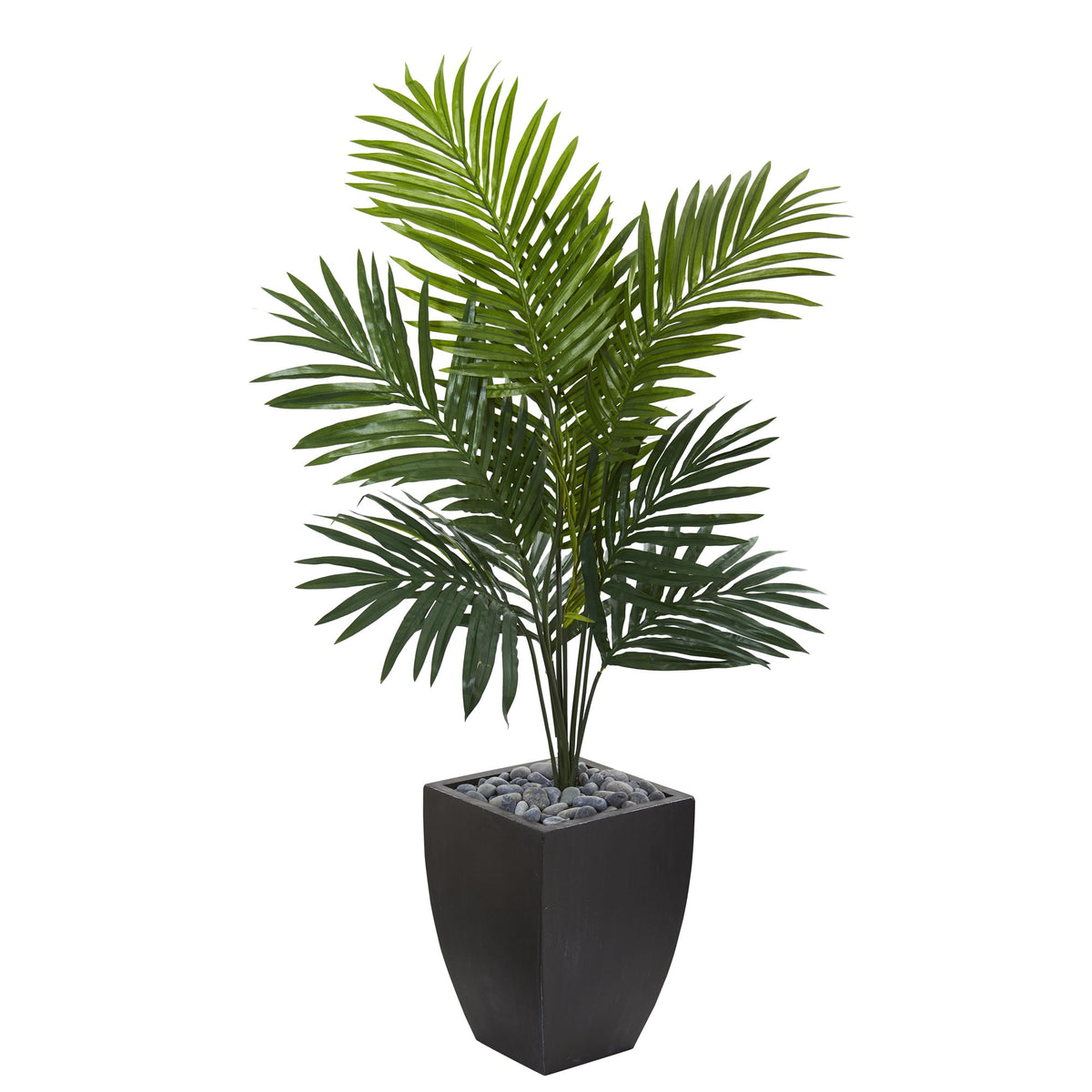 4.5' Kentia Palm Tree in Black Wash Planter by Nearly Natural