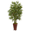 5.5' Bamboo Tree in Decorative Wood Planter by Nearly Natural